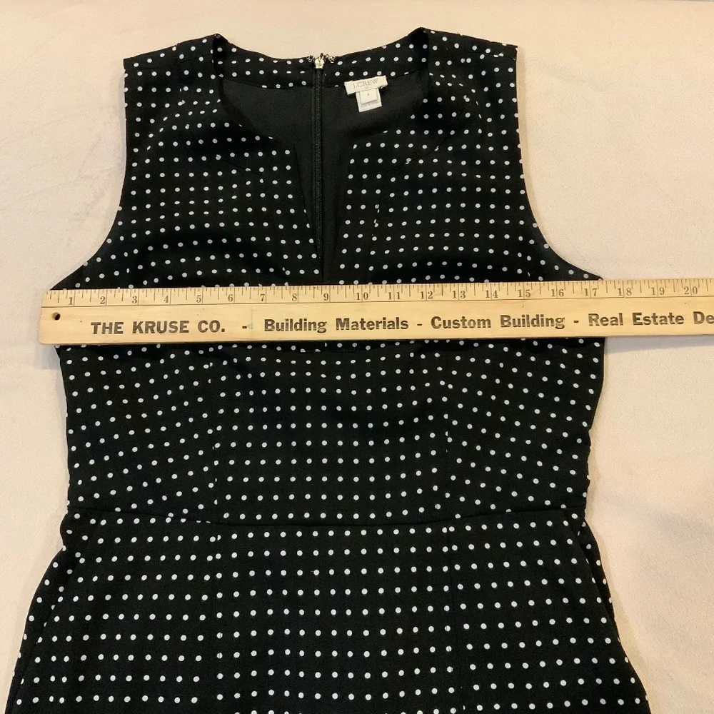J Crew Black White 6 Sleeveless Polka Dot MIDI Dress Timeless Classic Wedding